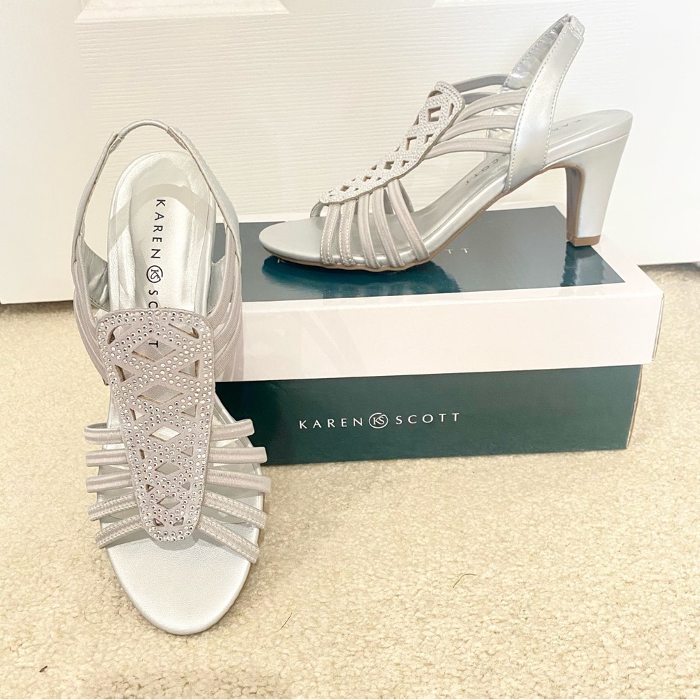 Karen Scott 5.5 silver evening, dress shoes